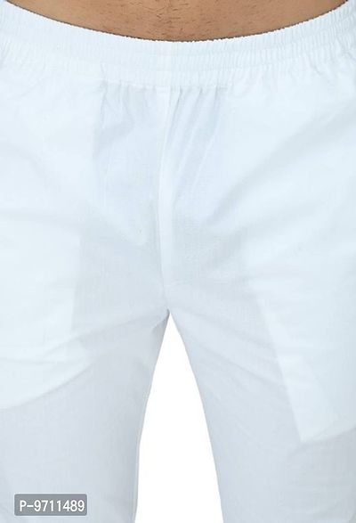 Men Cotton White Pyjama Pant-thumb3