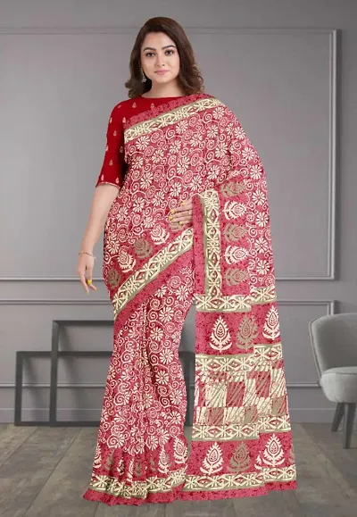 Chanderi Printed Sarees with Blouse piece