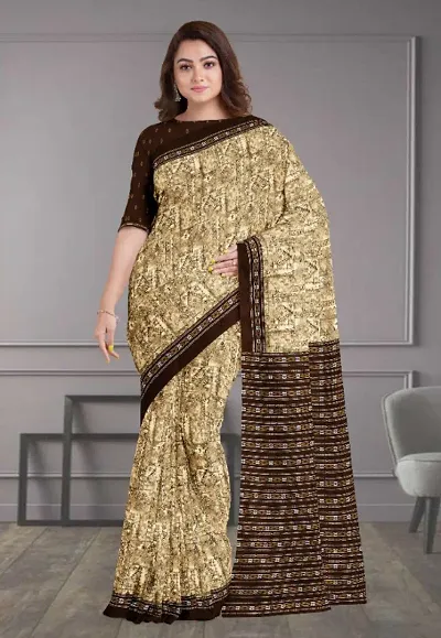 Chanderi Printed Sarees With Blouse Piece