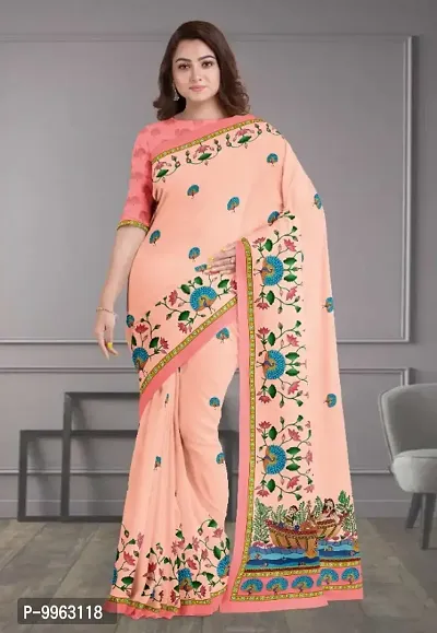 Classic Polycotton Printed Saree with Blouse piece