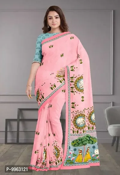 Classic Polycotton Printed Saree with Blouse piece