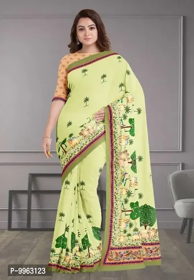 Classic Polycotton Printed Saree with Blouse piece