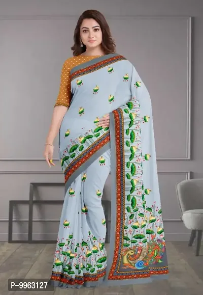 Classic Polycotton Printed Saree with Blouse piece