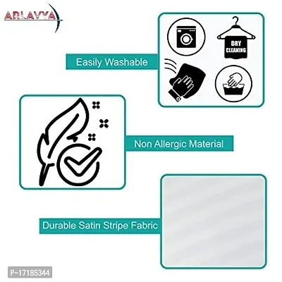 ARLAVYA Soft Satin Microfibre Cushion Fillers/ Inserts | Cushions for Sofa and Bed | Size - 12x12 inches | Color - White | Pattern - Stripe |-thumb4