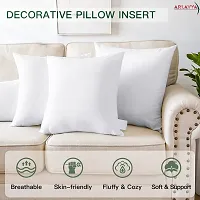 ARLAVYA Ultra Soft Polycotton Microfibre Cushion Fillers/Inserts | Cushions for Sofa and Bed | Size - 20x20 inches | Color - White | (Set of 2)-thumb2