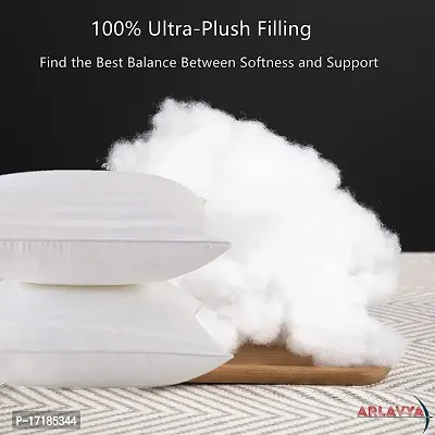 ARLAVYA Soft Satin Microfibre Cushion Fillers/ Inserts | Cushions for Sofa and Bed | Size - 12x12 inches | Color - White | Pattern - Stripe |-thumb3
