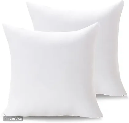 ARLAVYA Ultra Soft Polycotton Microfibre Cushion Fillers/Inserts | Cushions for Sofa and Bed | Size - 20x20 inches | Color - White | (Set of 2)-thumb0