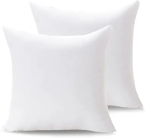 ARLAVYA Ultra Soft Polycotton Microfibre Cushion Fillers/Inserts | Cushions for Sofa and Bed | Size - 20x20 inches | Color - White | (Set of 2)