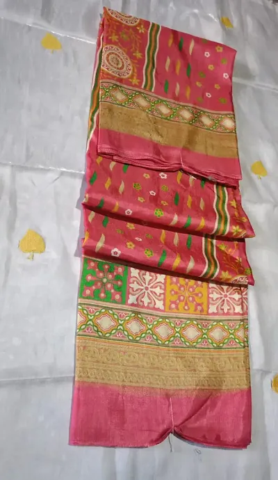 Trending Silk Cotton Saree with Blouse piece 
