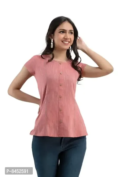 Dhanvins Womens Casual Wear Solid Cotton Short Tops for Womens-thumb2