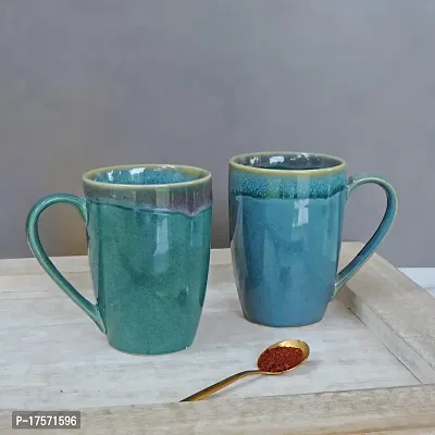 Trunkin' Mugs Set of 2 || Ceramic Mugs || Green || Tea Mugs || Coffee Mugs || Microwave Safe || 4.5x4.25 Inch