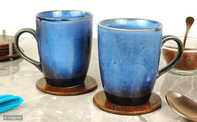 Trunkin' Dinnerware Collection Ceramic Blue Mug Set of 2