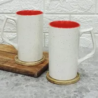 Trunkin' Mugs Set of 2 || Ceramic Mugs || Tea Mugs || Coffee Mugs || Microwave Safe || Cream  Orange || 5x6 Inch-thumb2