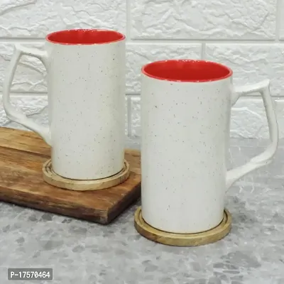 Trunkin' Mugs Set of 2 || Ceramic Mugs || Tea Mugs || Coffee Mugs || Microwave Safe || Cream  Orange || 5x6 Inch-thumb3