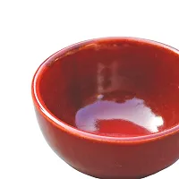 Trunkin' Ceramic Katori Set of 4 // Microwave Safe Bowl // Red // Clay Katori // Serving Bowl // Sauce katori // Earthenware Bowl for Serving Curd, Vegetables Set of 4 // Size : 3.5x2 Inches-thumb3