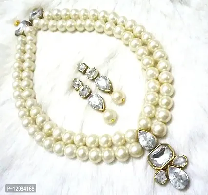 JN HANDICRAFT? Two Layer Neckles with White Pearl Beads