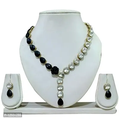 JN HANDICRAFTtrade; Neckles with Black Stone and Rose-thumb2