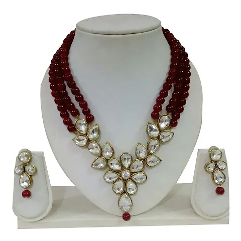 Elegant Kundan Moti Long Set For Women