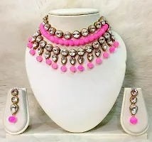 JN HANDICRAFTtrade; Light Pink Beads Chokar Necklac (JNH-50(L Pink)-thumb1