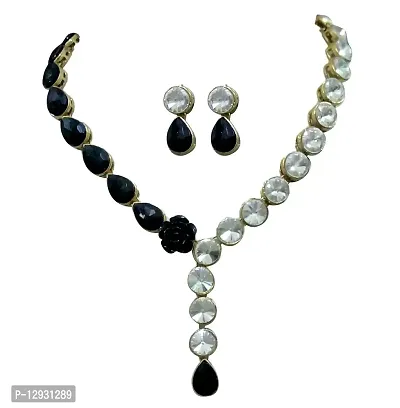 JN HANDICRAFTtrade; Neckles with Black Stone and Rose-thumb0