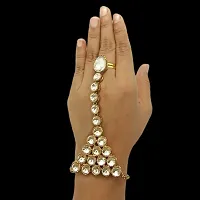 JN HANDICRAFT? Premium Hath Phool/Hand Thong/Pearl Bracelet/Finger Ring Bracelet for Women and Girls(White)-thumb2