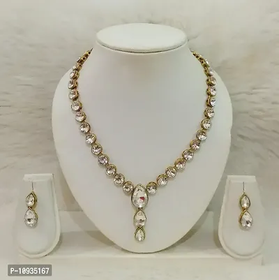 Alloy Kundan Necklace Set With Earring (8St-16)