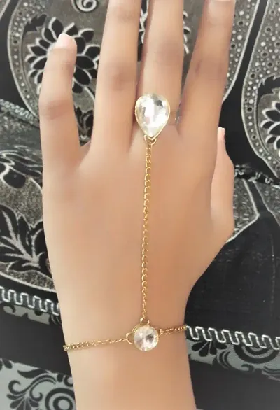Trending Gold Plated Kundan Designer Ring Bracelets