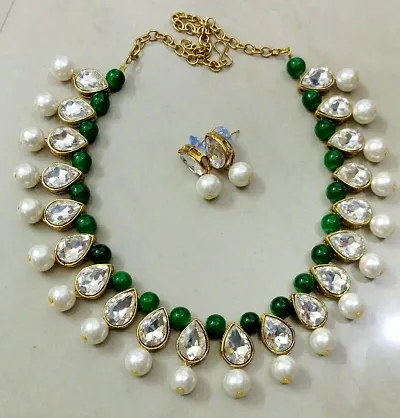 New Designer Kundan Necklace with Earrings