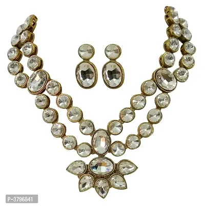 Designer Kundan Necklace with Earrings Set