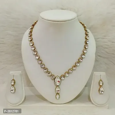 Alloy Kundan Necklace set with Earring (8St-16)-thumb0