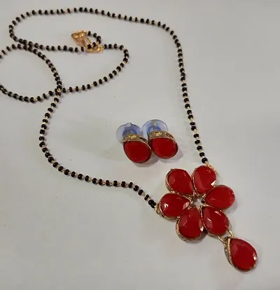 Trendy Alloy Mangalsutra with Earrings