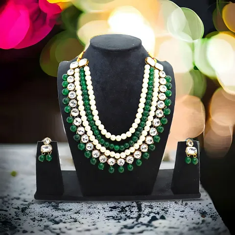 Classy Four Layer Kundan Jewellery Set