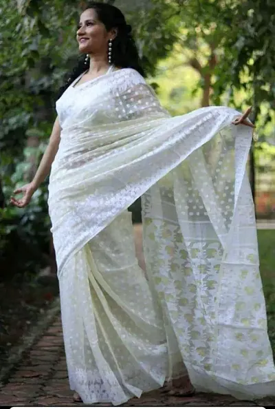 New In Cotton Saree with Blouse piece 