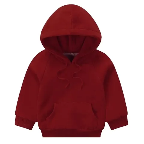 Elegant Solid Hooded Sweatshirts For Kids