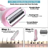 Women Rechargeable cordless Face Body Underarms Leg Arm Hair Removal Trimmer Epilator Electric Lady Shaver Bikini Shaving Razor Cordless Epilator (Multicolor)-thumb3