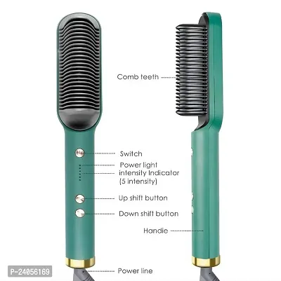 KEMEI Original Electric Straight Comb Hair Straightener/Hair Brush For Women-FH909 (Multicolor)-thumb3