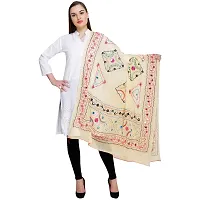 Off White Embroidered Dupatta-thumb1