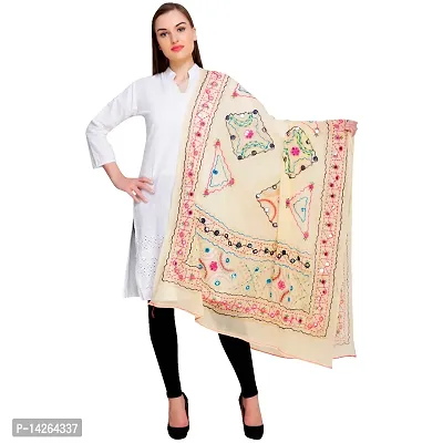 Trendy Cotton Off White Embroidered Dupatta For Women-thumb2