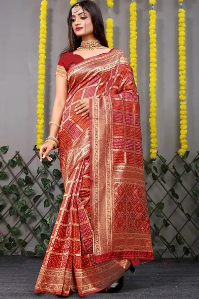 ART SILK WOVEN MANDAKINI SAREE WITH BLOUSE PIECE