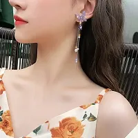 Onuyx Korean Earrings For Women  Girls /Purple Beautiful Butterfly Drop Earrings-thumb2