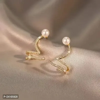 Onuyx Korean Snake Style Gold Plated Earrings For Girls  Women-thumb4