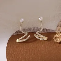 Onuyx Korean Snake Style Gold Plated Earrings For Girls  Women-thumb1