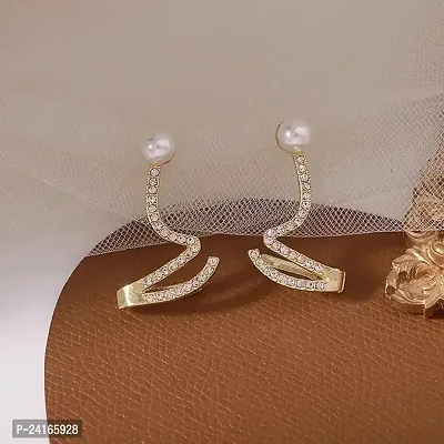 Onuyx Korean Snake Style Gold Plated Earrings For Girls  Women-thumb2
