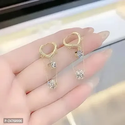 Onuyx Korean Earrings For Girls  Women /Gold Plated Zircon Stone Earrings