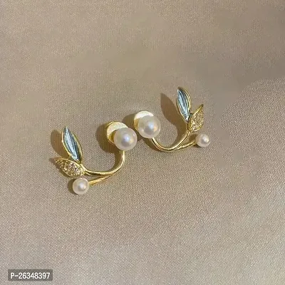 Onuyx Trendy Korean Pearl Mermaid Earrings  Studs Pearl Alloy Cuff Earring Alloy Drops  Danglers