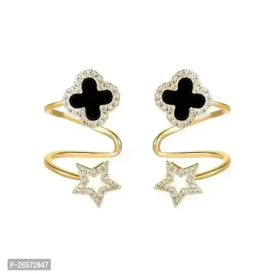 Onuyx Korean Stylish Star Earrings For Women  Girls /Gold Plated Stud Earrings Zircon Alloy Cuff Earring