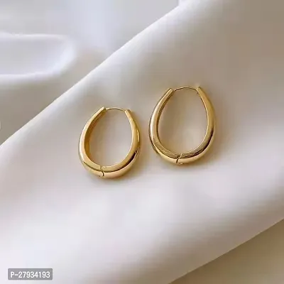 Onuyx Korean Earrings For Women  Girls /Oval Shape Gold Beautiful Earrings Alloy Drops  Danglers-thumb2