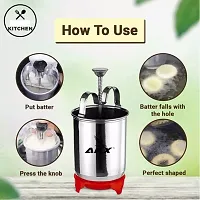 AKX Premium Mendu Vada Maker Stainless Steel for Kitchen | Uddina Maker | Medhu vadai | ulundu vadai | batuk vada (Silver)-thumb3