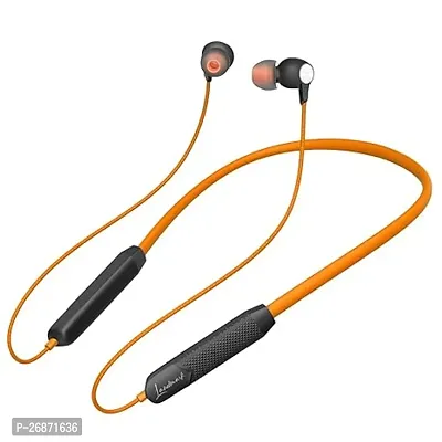 Stylish Orange In-ear Bluetooth Wireless Neckband With Microphone
