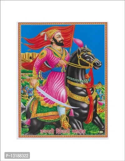 Religious Wall Sticker Poster|Chatra pati Shivaji Maharaj Poster for Worship/Mandir/Office|Poster for Home Decoration|Bhagwan Poster for Pooja-thumb0